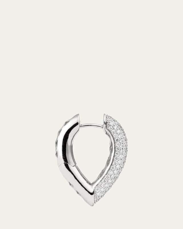 The Drop Link Earrings, Medium, in White Gold and White Diamonds